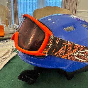 Smith Youth Blue Ski Helmet with Orange Goggles